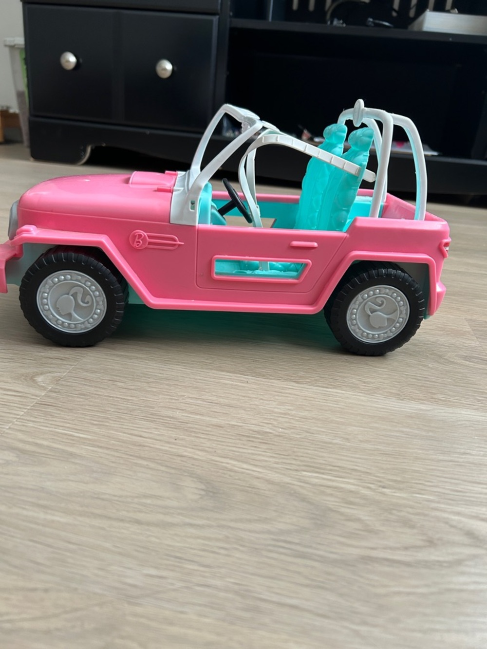 Barbie Hot Pink Convertible Jeep with Teal Interior 2012